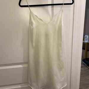 Ivory satin slip dress